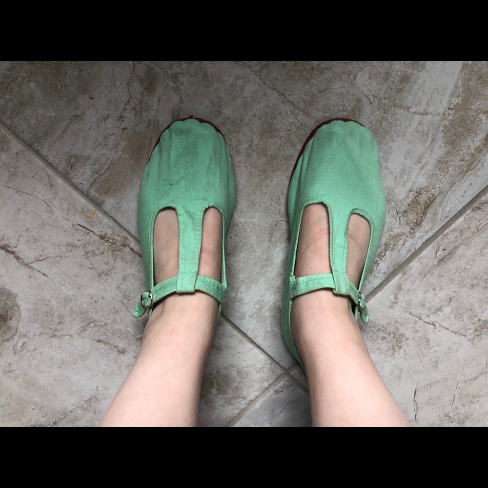 Urban Outfitters mint green Mary Jane shoes